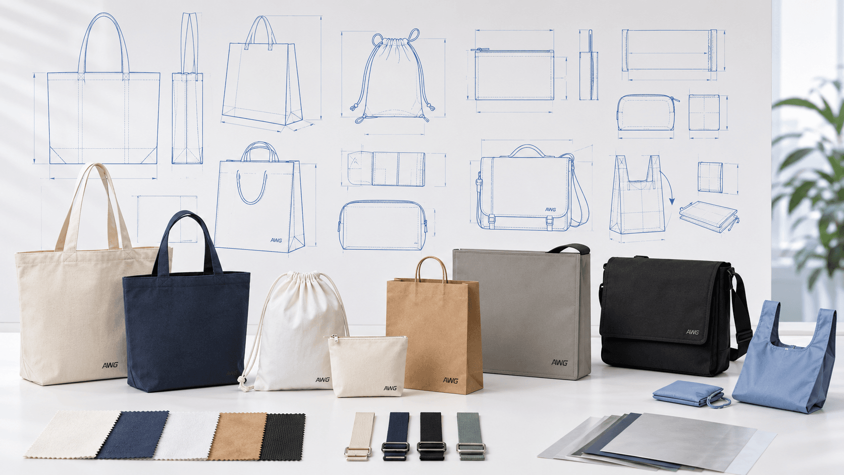 Custom stationery bag and product reference